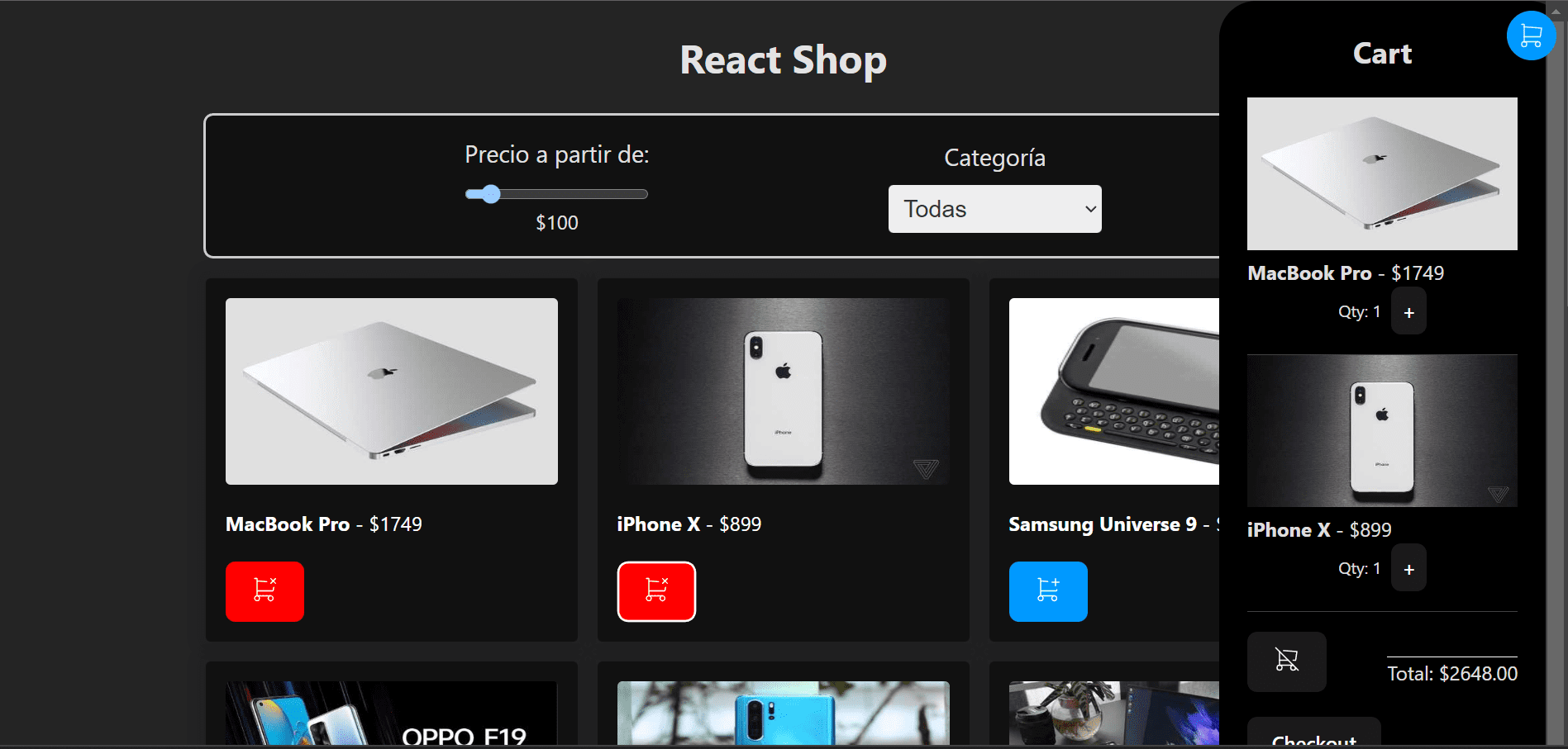 React Shopping